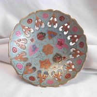 Ваза Конфетница Латунь Эмаль Индия