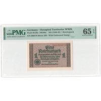 Германия 1 марка 1940 года. Тип Р-R136а. Состояние UNC. В слабе PMG 65