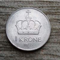 Werty71 Норвегия 1 крона 1988