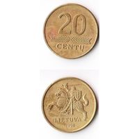 20 центов Литва 1998 год
