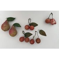 Елочные игрушки из ваты (папье-маше) Груша вишня СССР цена за все К.23