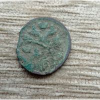 Werty71 Россия 1 денга 1737 деньга 7А 2 орла двойной удар брак