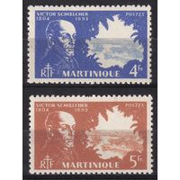 37.FrK. Франция. Колонии. Мартиника. Виктор Шельхер. 1945 г. 4 Fr, 5 Fr. Mi.##220/222.