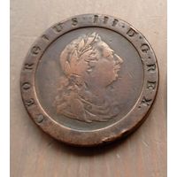 Великобритания 2 пенса 1797(1).  "Колесо телеги". Георг III