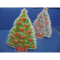 Ёлка настольная с отрывными окошками-сюрприз 44х33