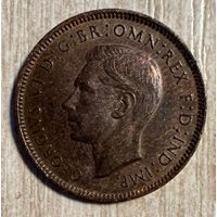 Монета 1 фартинг 1946 год. Великобритания. Король Георг V
