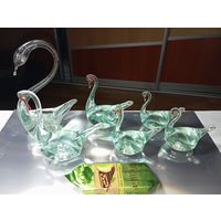 Стеклянные Лебеди небор 6 штук .