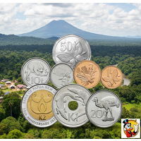 Папуа Новая Гвинея 1, 2, 5, 10, 20, 50! тойя; 1, 2 куна, UNC. Фауна. Крокодилы. Полный коллекционный набор! Сторгуй за свою цену, предложи обмен!