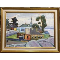 Рогалевич М.В "Белорусский пейзаж". Картон, масло. Размер с рамой 61х46,5 см.