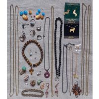 Бижутерия всякое разное кольца цепочки серьги кулоны цена за всё