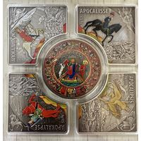 Новая Зеландия. НИУЭ. Набор. Комплект из 5 монет х 28.28 гр. 1 доллар 2012 год. "Всадники АПОКАЛИПСИСА". 2012 год. Тираж 777 шт. Редкий набор!