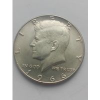 США 50 центов 1966. г. Серебро.
