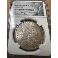 Доллар Моргана 1880. Крупное серебро! Слаб NGC!
