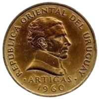 Восточная Республика Уругвай. 5 сентесимо 1960. Хосе Хервасио Артигас