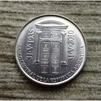 Werty71 Аргентина 2 песо 2010 75 лет Центральному банку Аргентины