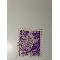 Япония 1962 год изображена мифическая птица Каребинга из храма Тюсон - дзи.