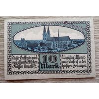 Werty71 Германия 10 марок 1918 аUNC банкнота Хальберштадт
