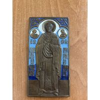 Икона,размер 6 на 11,6 см с эмалью