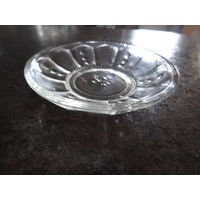 Розетка для варенья стекло, винтаж СССР, диаметр 9 см, высота 2 см, Борисовский стекольный з-д им. Дзержинского, 60-е г.г.г.