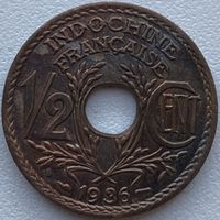 Французский Индокитай 1/2 сантима 1936 г.