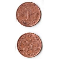 1 пенни Финляндия 1963 года