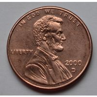 США, 1 цент  2000 г. D