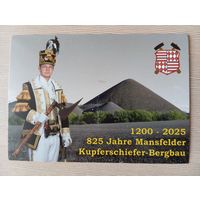 О-6. ПОДПИСАННАЯ ОТКРЫТКА. ГЕРМАНИЯ. 825 ЛЕТ ДОБЫЧИ МАРГАНЦЕВОГО СЛАНЦА. ШАХТЕР.