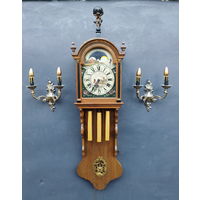 Антикварные Голландские Расписные Большие Часы Заанские / Zaance Clock Dutch XX век