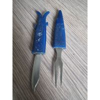 Нож и вилка туриста ЩУКА. СССР. Туристический набор.