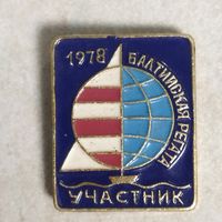 Значок. УЧАСТНИК. Балтийская регата. 1978 г.