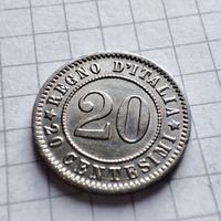 20 чентезимо Королевство Италия 1894 г. КВ. монетный двор Берлин.