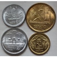 Пакистан Набор 4 монеты (10, 5, 2, 1) 2016-2021 год