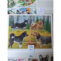 Марки Финляндии, охотничьи собаки, блок