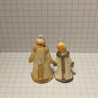 Елочные игрушки Малютка 3 Дед Мороз и Снегурочка СССР, цена за две игрушки