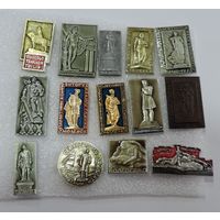 Значки "Памятники"СССР - 14 шт. Алюминий