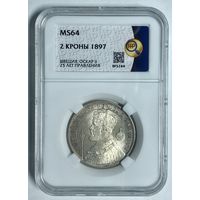 2 кроны 1897 Швеция - Оскар II. 25 лет правления