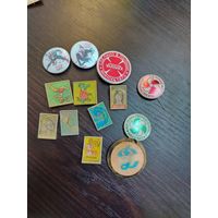 Винтажная коллекция значков СССР переливающиеся 13 штук