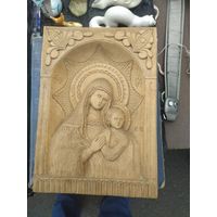 Икона Федоровская Богородица. Дерево, резьба