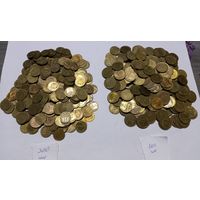 Монеты СССР 500 штук. Номинал 1 и 2 копейки.После 1961 года. Вес 700 грамм