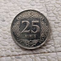 25 курушей 2009 года Турция. Турецкая республика. Красивая монета!