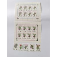 Россия   1993 5 м+2 м/листа  цветы