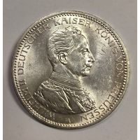 С рубля без мц! 5 марок 1914 Пруссия мундир яркий блеск!  В коллекцию!