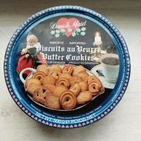 Коробка банка металлическая жестяная из-под печенья, д=19см