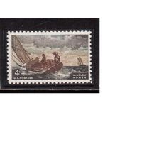 США-1962, (Мих.837),  *   ,  Лодка, Живопись  (одиночка)