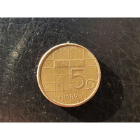 Нидерланды 5 гульденов, 1989. С 20 копеек. Распродажа коллекции. Смотрите другие лоты.