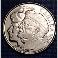 Канада 25 центов 2005 г. Год Ветеранов.