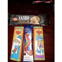 Обертки от шоколада и халвы