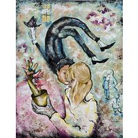 Панно холст на картоне масло акрил