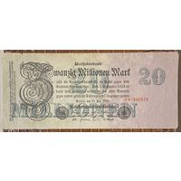 Банкнота 20 миллионов марок 1923 год. Веймарская республика .