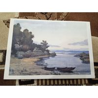 СЕЛО ТРИГОРСКОЕ.БЕРЕГ СОРОТИ.худ ЗВОНЦОВ.В 1958 Г.ТИРАЖ 50 000